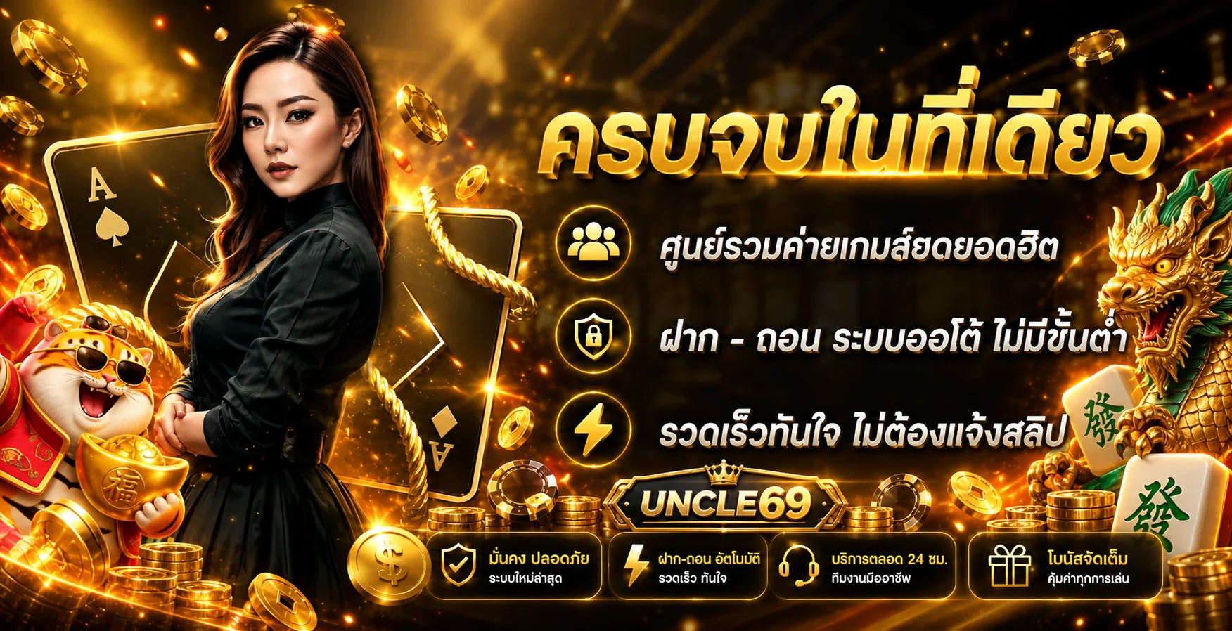 ภาพรวมบริการ UNCLE69 ทางเข้าเว็บหลัก พร้อมตัวละครเกม PG Soft